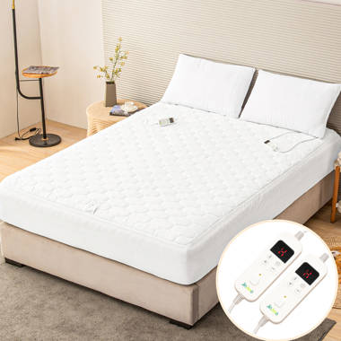 Sunbeam selecttouch premium quilted discount cotton electric heated mattress pad